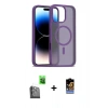 MARSİLYAN™- iPhone 16 Pro Kılıf Siluet Minimal Prime - Siyah Buffer Hayalet Cam Ekran Koruyucu + Siyah Raze Metal Kamera Lens
