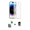 MARSİLYAN™- iPhone 16 Pro Kılıf Siluet Minimal Prime - Siyah Buffer Hayalet Cam Ekran Koruyucu + Siyah Raze Metal Kamera Lens