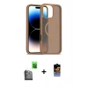 MARSİLYAN™- iPhone 16 Pro Kılıf Siluet Minimal Prime - Siyah Buffer Hayalet Cam Ekran Koruyucu + Siyah Raze Metal Kamera Lens