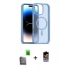 MARSİLYAN™- iPhone 16 Pro Kılıf Siluet Minimal Prime - Siyah Buffer Hayalet Cam Ekran Koruyucu + Siyah Raze Metal Kamera Lens