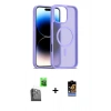 MARSİLYAN™- iPhone 16 Pro Kılıf Siluet Minimal Prime - Siyah Buffer Hayalet Cam Ekran Koruyucu + Siyah Raze Metal Kamera Lens