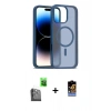 MARSİLYAN™- iPhone 16 Pro Kılıf Siluet Minimal Prime - Siyah Buffer Hayalet Cam Ekran Koruyucu + Siyah Raze Metal Kamera Lens