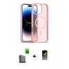 MARSİLYAN™- iPhone 16 Pro Kılıf Siluet Minimal Prime - Siyah Buffer Hayalet Cam Ekran Koruyucu + Siyah Raze Metal Kamera Lens