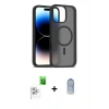 MARSİLYAN™- iPhone 16 Pro Kılıf Siluet Minimal Prime - Siyah Joko Magic 5D Cam + Raze Metal Kamera Lens - BZ