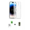 MARSİLYAN™- iPhone 16 Pro Kılıf Siluet Minimal Prime - Siyah Joko Magic 5D Hayalet Cam + Beyaz Raze Metal Kamera Lens