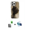 MARSİLYAN™- iPhone 16 Pro Kılıf Ufuk Doku Prime - Siyah 3D Antistatik Cam Ekran Koruyucu + Raze Metal Kamera Lens - SH