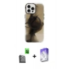 MARSİLYAN™- iPhone 16 Pro Kılıf Ufuk Doku Prime - Siyah Bilvis 5in1 3D Magic Cam Ekran Koruyucu + Raze Metal Kamera Lens - SH