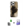 MARSİLYAN™- iPhone 16 Pro Kılıf Ufuk Doku Prime - Siyah Bilvis 5in1 5D Magic Hayalet Cam Ekran Koruyucu + Raze Metal Kamera Lens - SH
