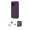 MARSİLYAN™- iPhone 16 Pro Kılıf Vadi Çizgi Prime - Şeffaf 360 Full Body Arka Koruyucu + Raze Metal Kamera Lens - BZ