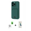 MARSİLYAN™- iPhone 16 Pro Kılıf Vadi Çizgi Prime - Şeffaf Pasifik Cam Ekran Koruyucu + Raze Metal Kamera Lens - BZ