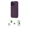 MARSİLYAN™- iPhone 16 Pro Kılıf Vadi Çizgi Prime - Şeffaf Pasifik Cam Ekran Koruyucu + Raze Metal Kamera Lens - BZ