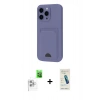MARSİLYAN™- iPhone 16 Pro Kılıf Vadi Çizgi Prime - Şeffaf Pasifik Cam Ekran Koruyucu + Raze Metal Kamera Lens - BZ