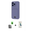 MARSİLYAN™- iPhone 16 Pro Kılıf Vadi Çizgi Prime - Şeffaf Pasifik Cam Ekran Koruyucu + Raze Metal Kamera Lens - SH