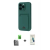 MARSİLYAN™- iPhone 16 Pro Kılıf Vadi Çizgi Prime - Şeffaf Pasifik Cam Ekran Koruyucu + Raze Metal Kamera Lens - SH