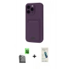MARSİLYAN™- iPhone 16 Pro Kılıf Vadi Çizgi Prime - Şeffaf Pasifik Cam Ekran Koruyucu + Raze Metal Kamera Lens - SH