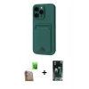 MARSİLYAN™- iPhone 16 Pro Kılıf Vadi Çizgi Prime - Siyah 360 Mat Full Body Arka Koruyucu + Raze Metal Kamera Lens - CLTM
