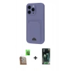 MARSİLYAN™- iPhone 16 Pro Kılıf Vadi Çizgi Prime - Siyah 360 Mat Full Body Arka Koruyucu + Raze Metal Kamera Lens - CLTM