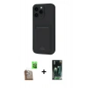 MARSİLYAN™- iPhone 16 Pro Kılıf Vadi Çizgi Prime - Siyah 360 Mat Full Body Arka Koruyucu + Raze Metal Kamera Lens - CLTM