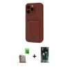 MARSİLYAN™- iPhone 16 Pro Kılıf Vadi Çizgi Prime - Siyah 360 Mat Full Body Arka Koruyucu + Raze Metal Kamera Lens - CLTM