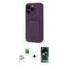 MARSİLYAN™- iPhone 16 Pro Kılıf Vadi Çizgi Prime - Siyah 360 Mat Full Body Arka Koruyucu + Raze Metal Kamera Lens - BZ