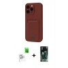 MARSİLYAN™- iPhone 16 Pro Kılıf Vadi Çizgi Prime - Siyah 360 Mat Full Body Arka Koruyucu + Raze Metal Kamera Lens - BZ