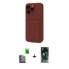 MARSİLYAN™- iPhone 16 Pro Kılıf Vadi Çizgi Prime - Siyah 360 Mat Full Body Arka Koruyucu + Raze Metal Kamera Lens - SH