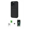 MARSİLYAN™- iPhone 16 Pro Kılıf Vadi Çizgi Prime - Siyah 360 Mat Full Body Arka Koruyucu + Raze Metal Kamera Lens - BZ