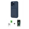 MARSİLYAN™- iPhone 16 Pro Kılıf Vadi Çizgi Prime - Siyah 360 Mat Full Body Arka Koruyucu + Raze Metal Kamera Lens - BZ