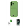 MARSİLYAN™- iPhone 16 Pro Kılıf Vadi Çizgi Prime - Siyah 360 Mat Full Body Arka Koruyucu + Raze Metal Kamera Lens - BZ