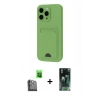 MARSİLYAN™- iPhone 16 Pro Kılıf Vadi Çizgi Prime - Siyah 360 Mat Full Body Arka Koruyucu + Raze Metal Kamera Lens - SH