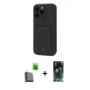 MARSİLYAN™- iPhone 16 Pro Kılıf Vadi Çizgi Prime - Siyah 360 Mat Full Body Arka Koruyucu + Raze Metal Kamera Lens - SH