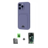 MARSİLYAN™- iPhone 16 Pro Kılıf Vadi Çizgi Prime - Siyah 360 Mat Full Body Arka Koruyucu + Raze Metal Kamera Lens - SH