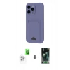 MARSİLYAN™- iPhone 16 Pro Kılıf Vadi Çizgi Prime - Siyah 360 Mat Full Body Arka Koruyucu + Raze Metal Kamera Lens - BZ