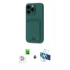 MARSİLYAN™- iPhone 16 Pro Kılıf Vadi Çizgi Prime - Siyah 3D Antistatik Cam Ekran Koruyucu + Raze Metal Kamera Lens - BZ