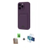 MARSİLYAN™- iPhone 16 Pro Kılıf Vadi Çizgi Prime - Siyah 3D Antistatik Cam Ekran Koruyucu + Raze Metal Kamera Lens - CLTM