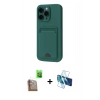 MARSİLYAN™- iPhone 16 Pro Kılıf Vadi Çizgi Prime - Siyah 3D Antistatik Cam Ekran Koruyucu + Raze Metal Kamera Lens - CLTM