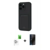 MARSİLYAN™- iPhone 16 Pro Kılıf Vadi Çizgi Prime - Siyah 3D Antistatik Hayalet Cam Ekran Koruyucu + Raze Metal Kamera Lens - BZ