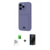 MARSİLYAN™- iPhone 16 Pro Kılıf Vadi Çizgi Prime - Siyah 3D Antistatik Hayalet Cam Ekran Koruyucu + Raze Metal Kamera Lens - BZ