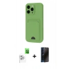 MARSİLYAN™- iPhone 16 Pro Kılıf Vadi Çizgi Prime - Siyah 3D Antistatik Hayalet Cam Ekran Koruyucu + Raze Metal Kamera Lens - BZ