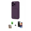 MARSİLYAN™- iPhone 16 Pro Kılıf Vadi Çizgi Prime - Siyah 3D Antistatik Mat Seramik Nano Ekran Koruyucu + Çöl Titanyum Raze Metal Kamera Lens