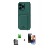 MARSİLYAN™- iPhone 16 Pro Kılıf Vadi Çizgi Prime - Siyah 3D Antistatik Mat Seramik Nano Ekran Koruyucu + Raze Metal Kamera Lens - SH