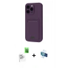 MARSİLYAN™- iPhone 16 Pro Kılıf Vadi Çizgi Prime - Siyah 3D Antistatik Seramik Nano Ekran Koruyucu + Beyaz Raze Metal Kamera Lens