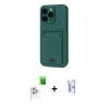 MARSİLYAN™- iPhone 16 Pro Kılıf Vadi Çizgi Prime - Siyah Bilvis 0.18mm Plus Cam Ekran Koruyucu + Raze Metal Kamera Lens - BZ