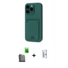 MARSİLYAN™- iPhone 16 Pro Kılıf Vadi Çizgi Prime - Siyah Bilvis 0.18mm Plus Cam Ekran Koruyucu + Raze Metal Kamera Lens - SH