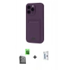 MARSİLYAN™- iPhone 16 Pro Kılıf Vadi Çizgi Prime - Siyah Bilvis 0.18mm Plus Cam Ekran Koruyucu + Raze Metal Kamera Lens - SH