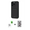 MARSİLYAN™- iPhone 16 Pro Kılıf Vadi Çizgi Prime - Siyah Bilvis 3D Mat Cam Ekran Koruyucu + Beyaz Raze Metal Kamera Lens