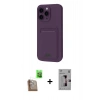 MARSİLYAN™- iPhone 16 Pro Kılıf Vadi Çizgi Prime - Siyah Bilvis 3D Mat Cam Ekran Koruyucu + Raze Metal Kamera Lens - CLTM
