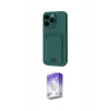 MARSİLYAN™- iPhone 16 Pro Kılıf Vadi Çizgi Prime - Siyah Bilvis 5in1 3D Magic Cam Ekran Koruyucu