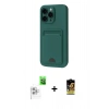 MARSİLYAN™- iPhone 16 Pro Kılıf Vadi Çizgi Prime - Siyah Buffer Cam Ekran Koruyucu + Raze Metal Kamera Lens - BZ