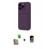 MARSİLYAN™- iPhone 16 Pro Kılıf Vadi Çizgi Prime - Siyah Buffer Hayalet Cam Ekran Koruyucu + Raze Metal Kamera Lens - CLTM